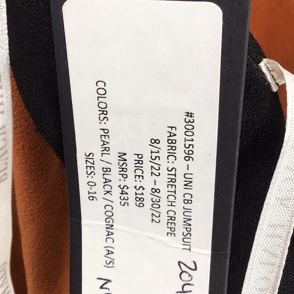 Black Halo White and Brown Jumpsuit - Picture 3 of 3